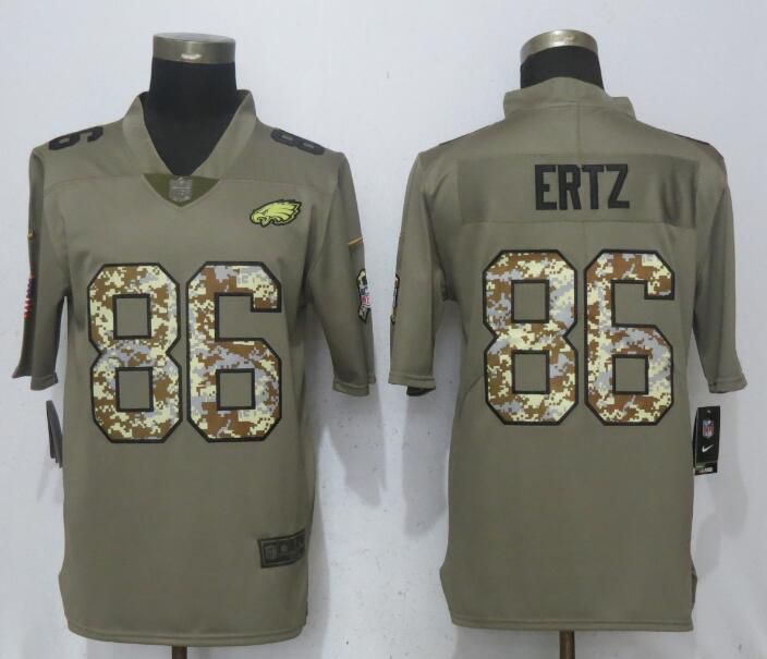 Men Philadelphia Eagles #86 Ertz Olive Camo Carson 2017 Salute to Service Nike Limited NFL Jerseys->philadelphia eagles->NFL Jersey